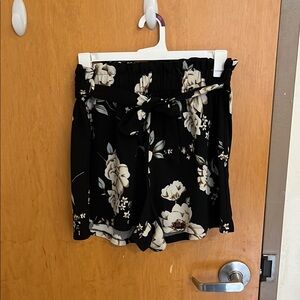 Floral Black Women's Shorts